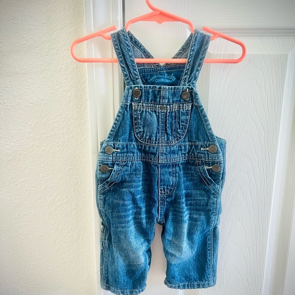 OSHKOSH Bigosh Long Denim Overalls 100% Cotton Size 3 Months 5/$15 - Picture 1 of 3